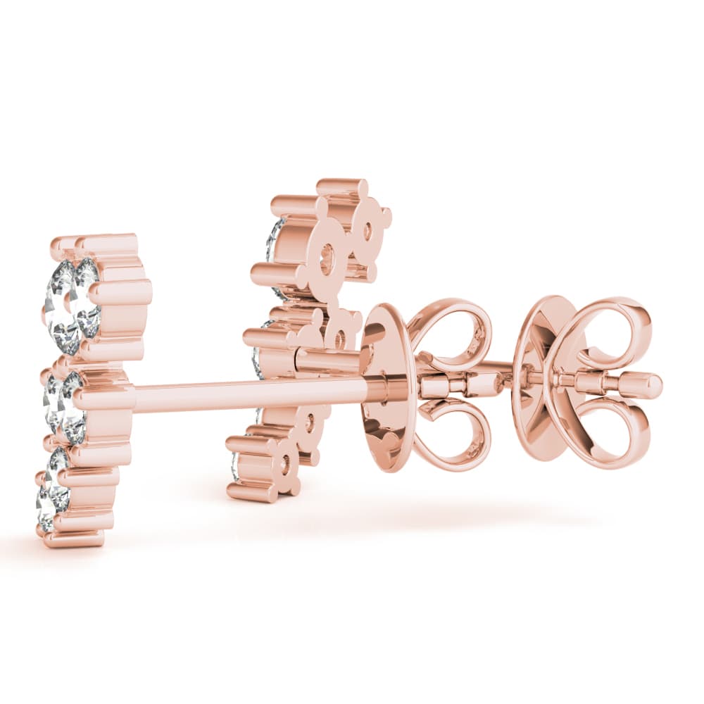 Scattered Lab Grown Diamond Studs (1/4 ct. tw.), On hand view in rose gold