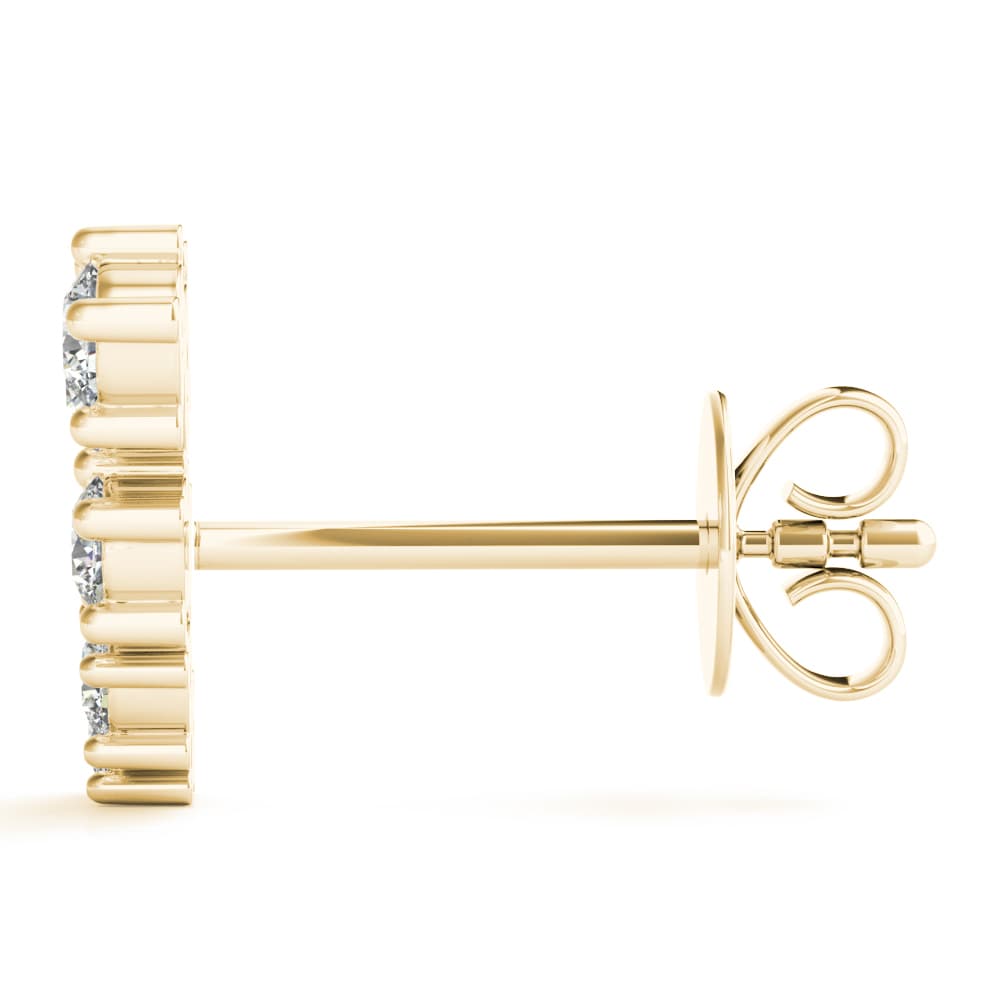 Scattered Lab Grown Diamond Studs (1/4 ct. tw.), Side view in yellow gold