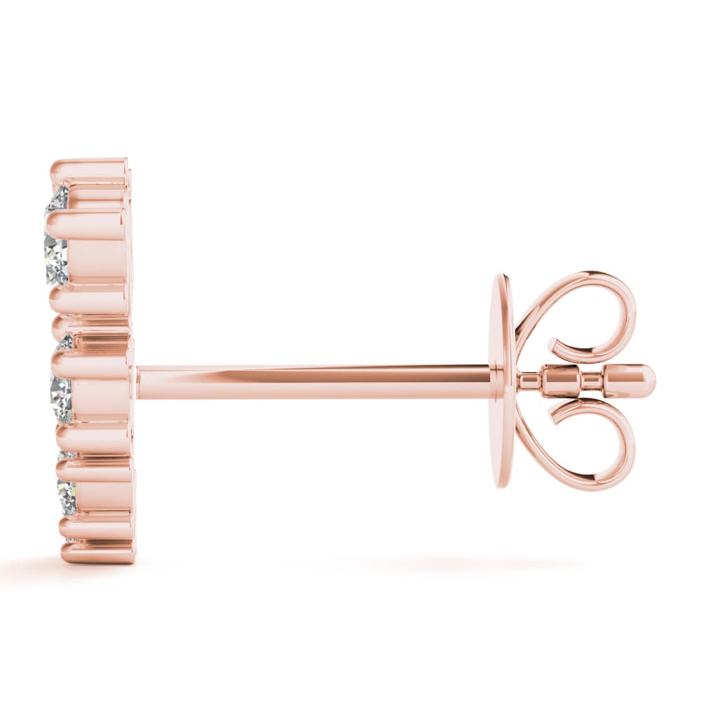 Scattered Lab Grown Diamond Studs (1/4 ct. tw.), Side view in rose gold