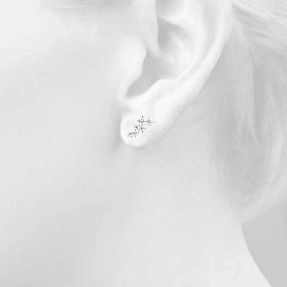 Scattered Lab Grown Diamond Studs (1/4 ct. tw.), Top view in white gold or platinum