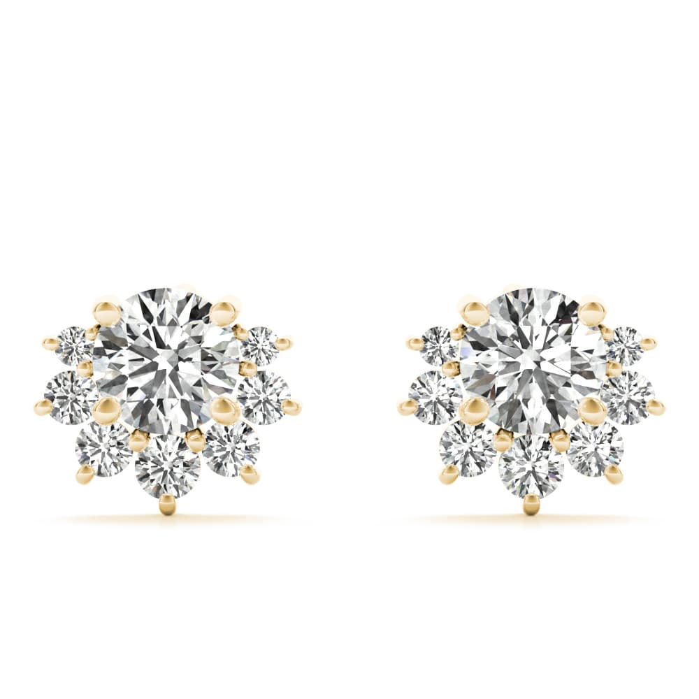 Halo Fashion Earrings (0.2 ct. tw.), Front view in yellow gold