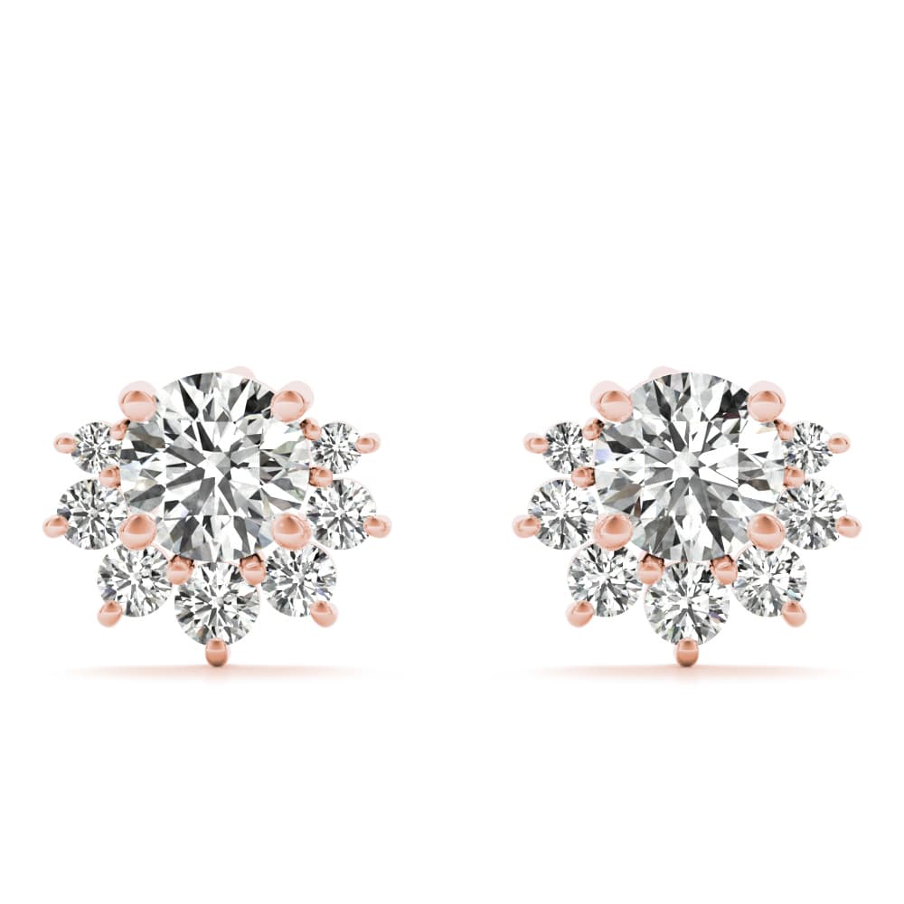 Halo Fashion Earrings (0.2 ct. tw.), Front view in rose gold