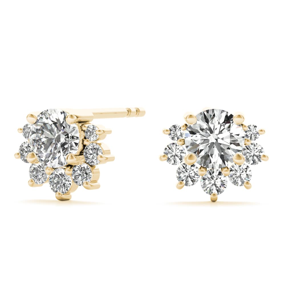 Halo Fashion Earrings (0.2 ct. tw.), Angle view in yellow gold