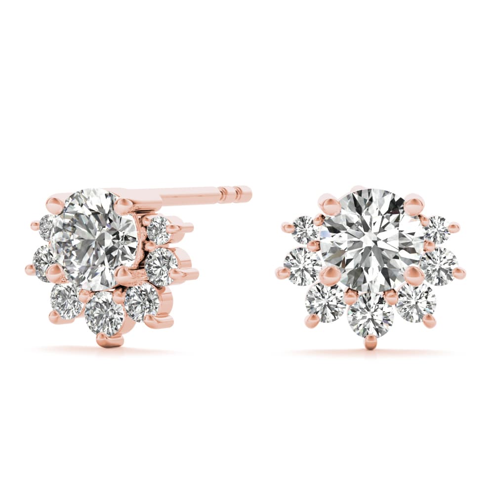 Halo Fashion Earrings (0.2 ct. tw.), Angle view in rose gold