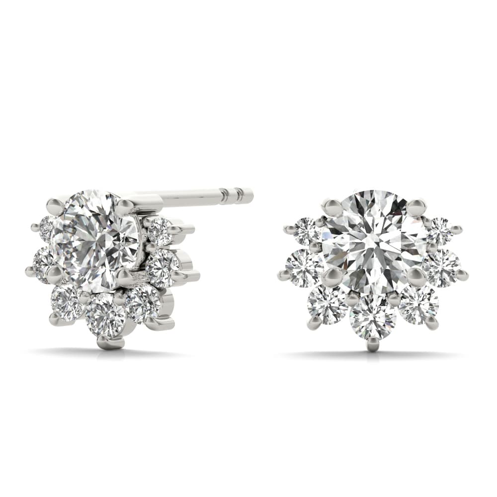 Halo Fashion Earrings (0.2 ct. tw.), Angle view in white gold or platinum