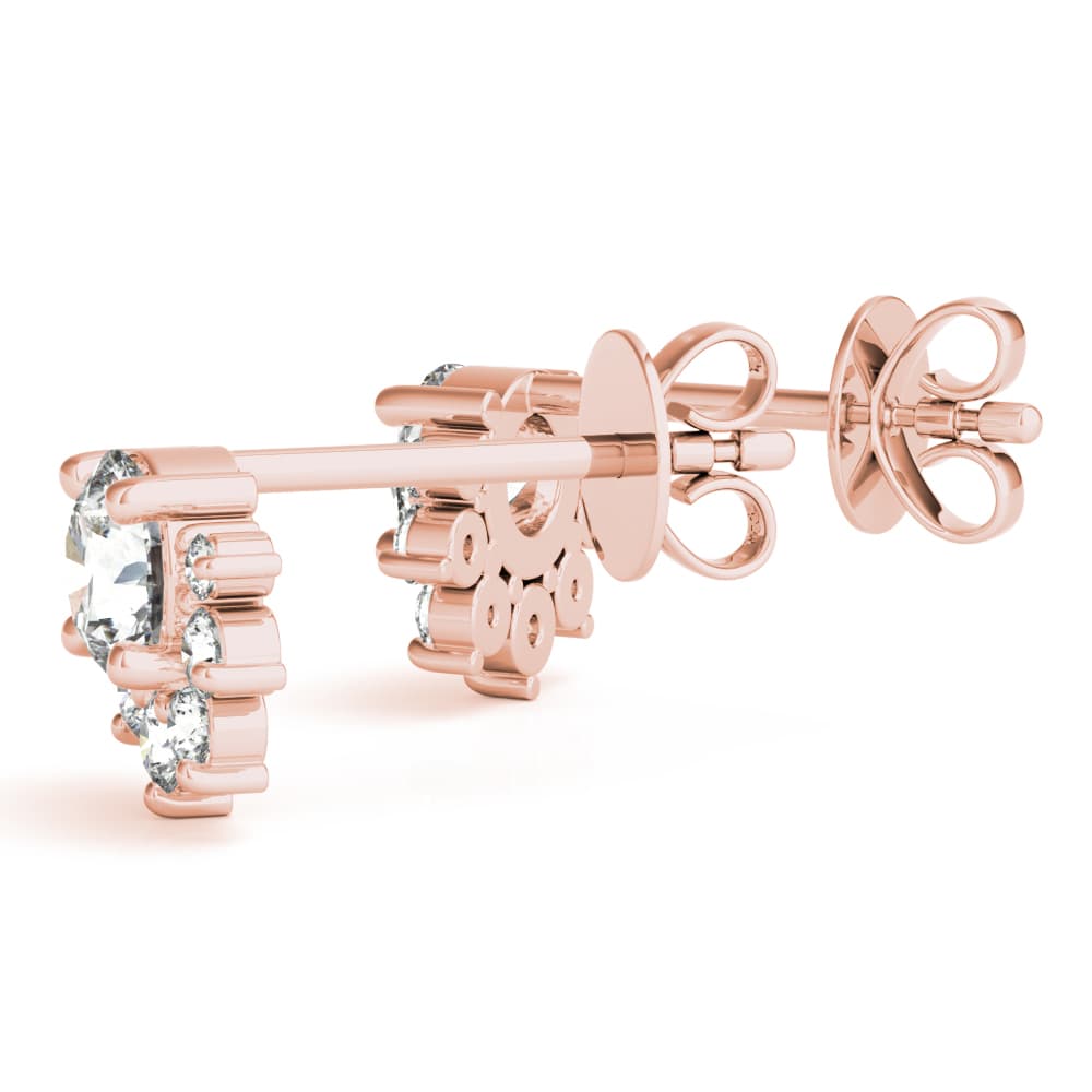 Halo Fashion Earrings (0.2 ct. tw.), On hand view in rose gold