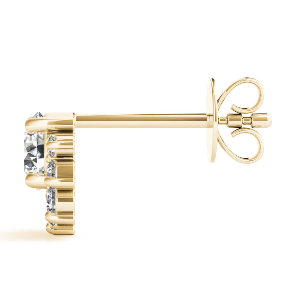 Halo Fashion Earrings (0.2 ct. tw.), Side view in yellow gold