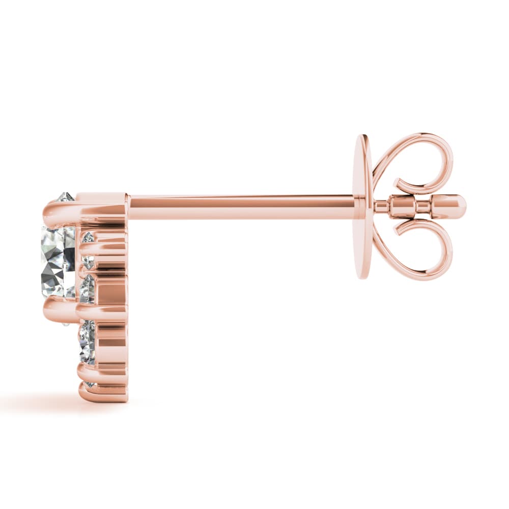 Halo Fashion Earrings (0.2 ct. tw.), Side view in rose gold
