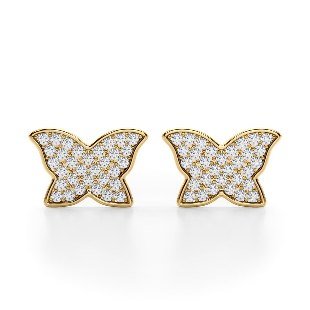 Modern Butterfly Earrings (5/8 ct. tw.), Front view in yellow gold