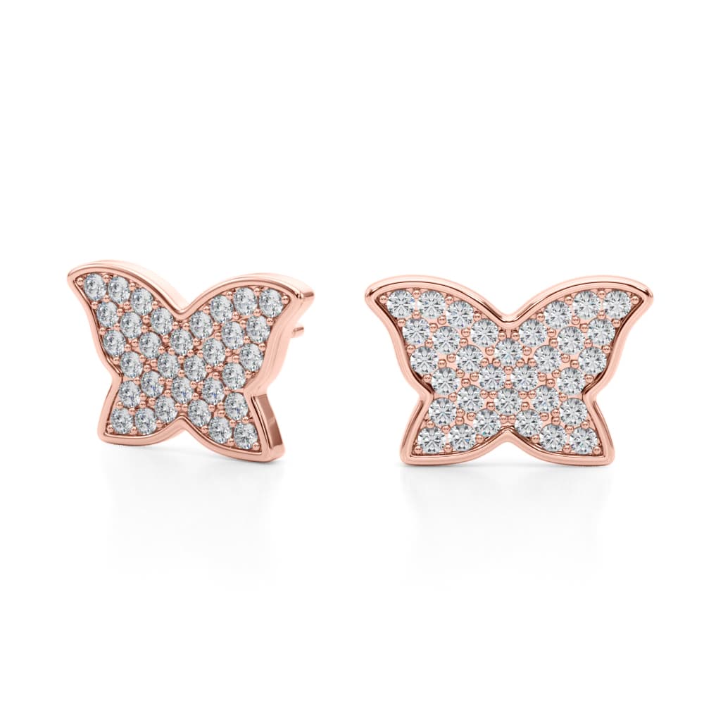 Modern Butterfly Earrings (5/8 ct. tw.), Angle view in rose gold