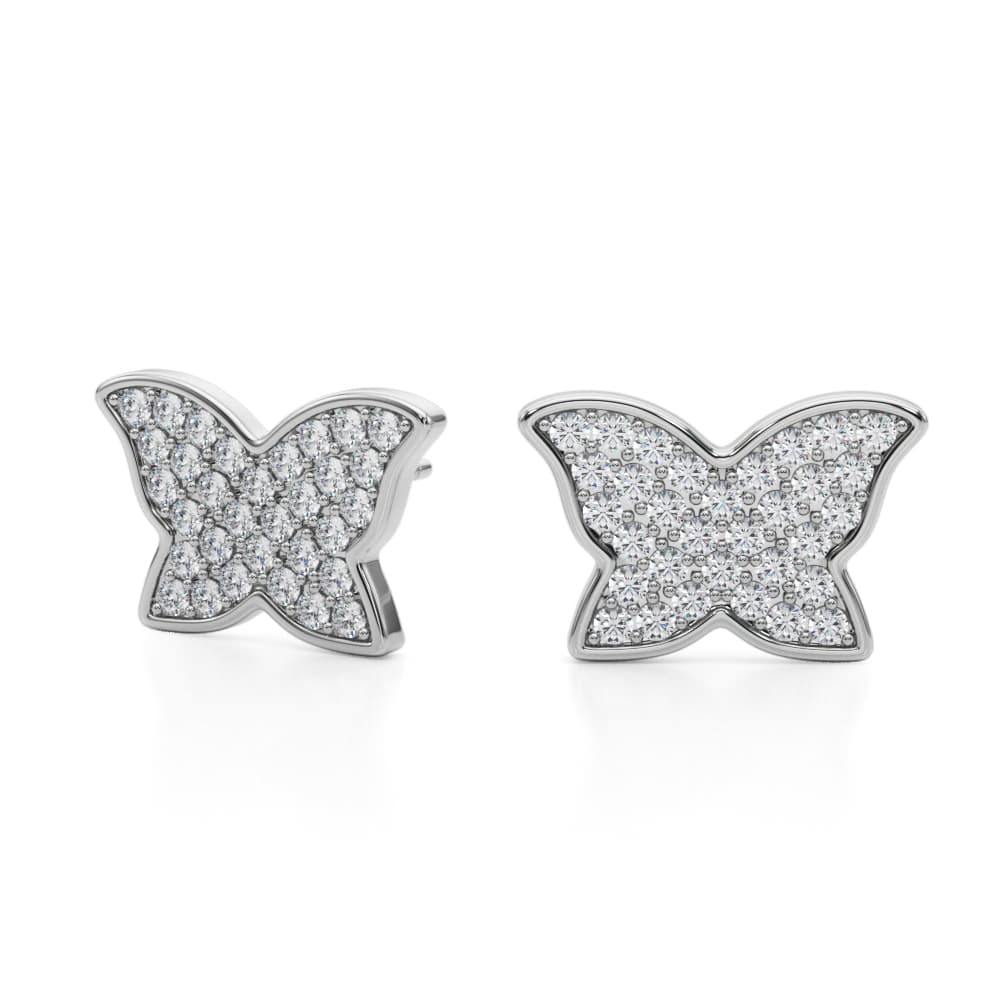 Modern Butterfly Earrings (5/8 ct. tw.), Angle view in white gold or platinum