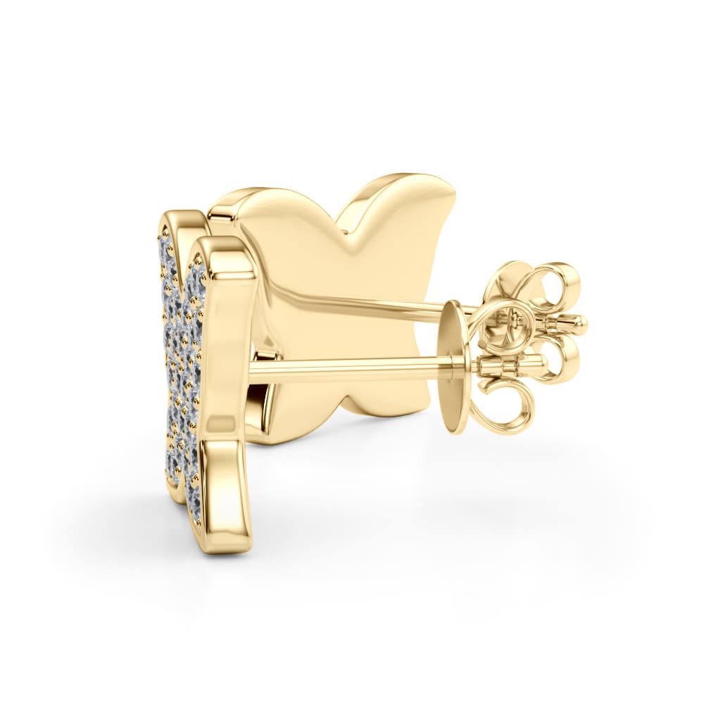 Modern Butterfly Earrings (5/8 ct. tw.), On hand view in yellow gold