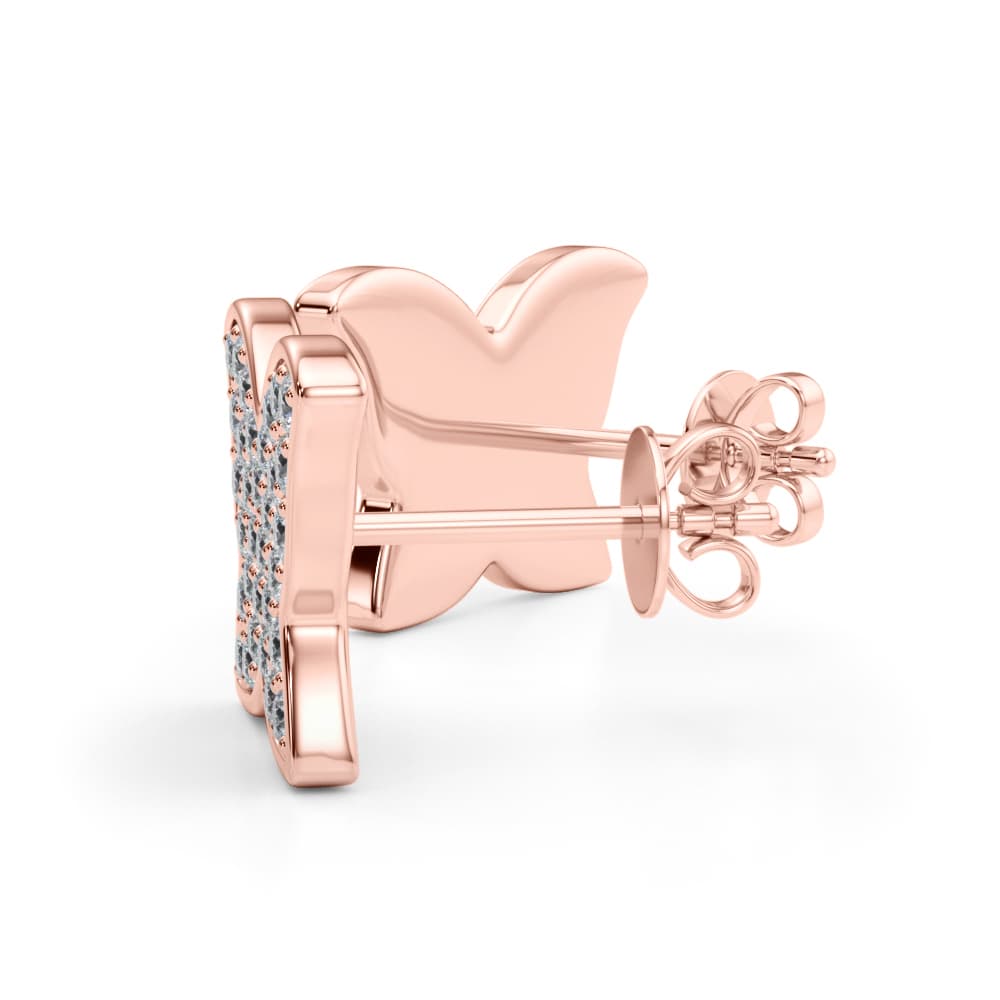Modern Butterfly Earrings (5/8 ct. tw.), On hand view in rose gold