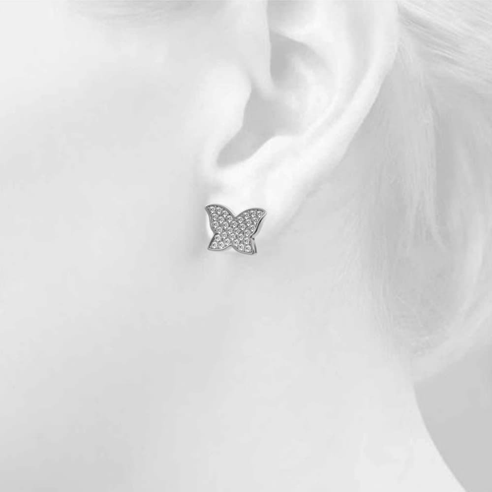 Modern Butterfly Earrings (5/8 ct. tw.), Top view in white gold or platinum