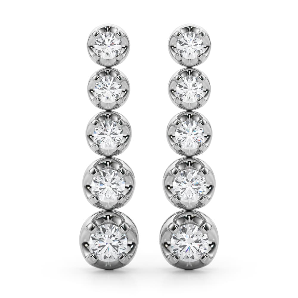 Bezel Set Drop Pendant Earrings — View 1