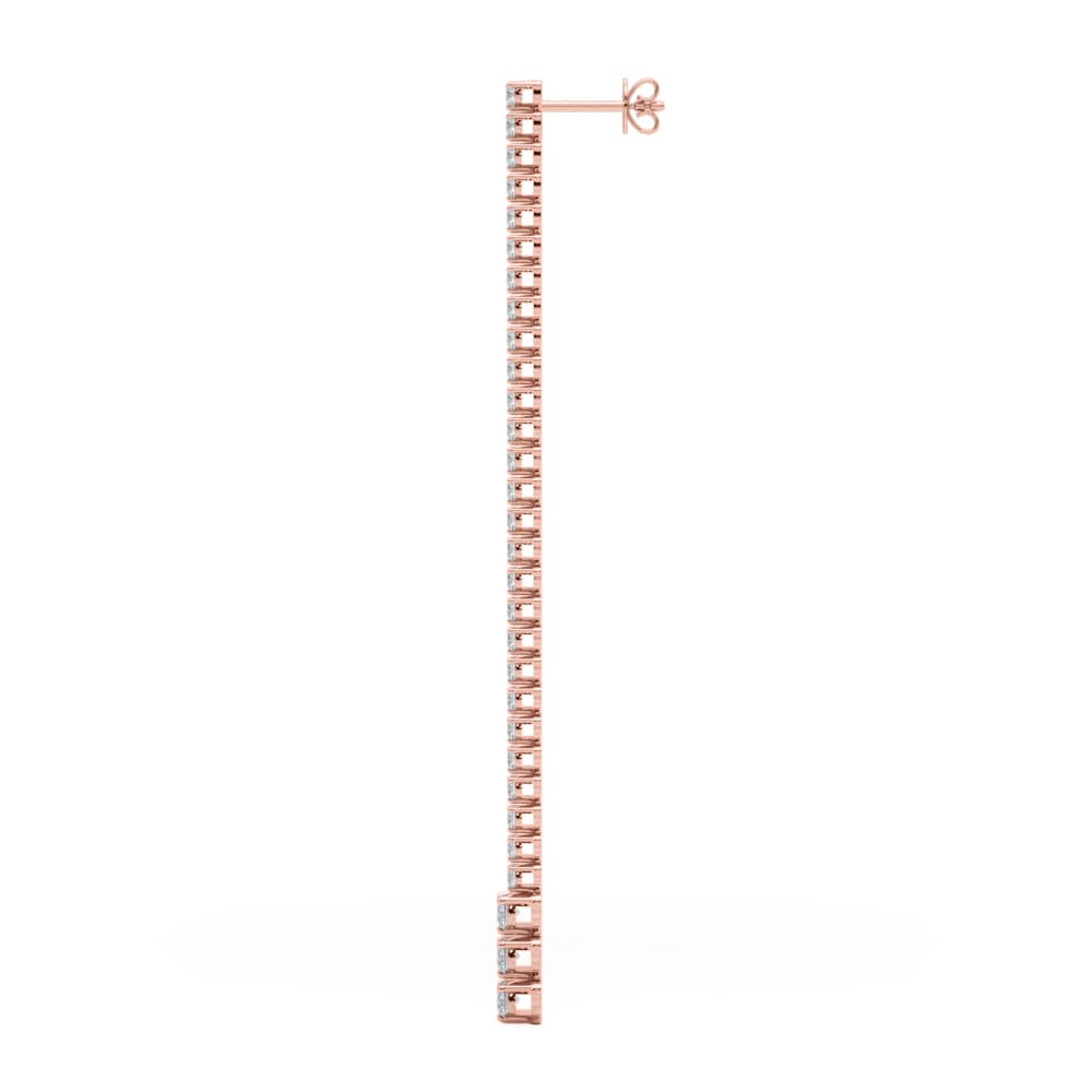 Lab-Grown Diamond Graduating Drop Earrings (2.22 ct. tw.), Side view in rose gold