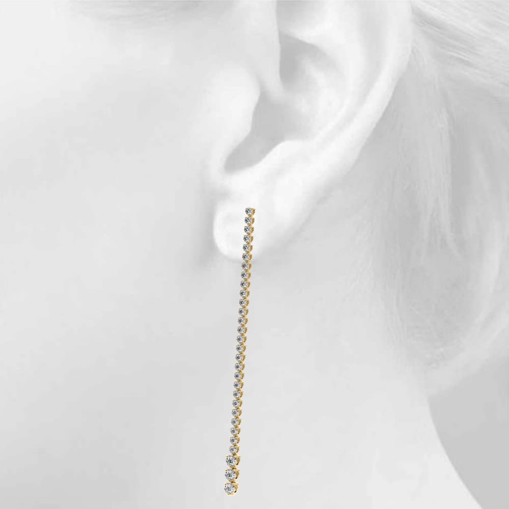 Lab-Grown Diamond Graduating Drop Earrings (2.22 ct. tw.), Top view in yellow gold