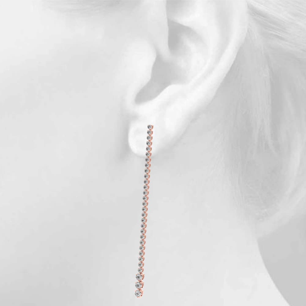 Lab-Grown Diamond Graduating Drop Earrings (2.22 ct. tw.), Top view in rose gold