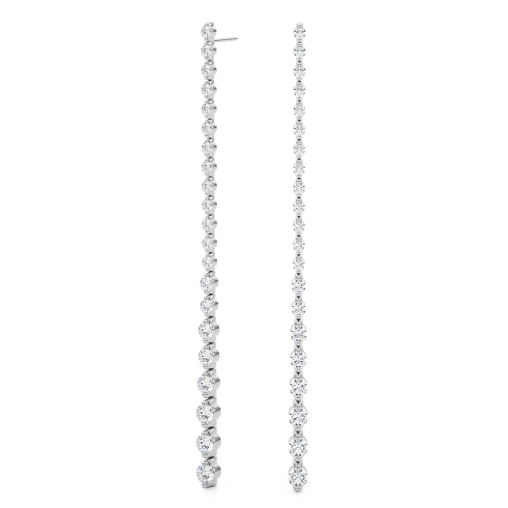 Graduating Drop Earrings (4 1/2 ct. tw.), Angle view in white gold or platinum