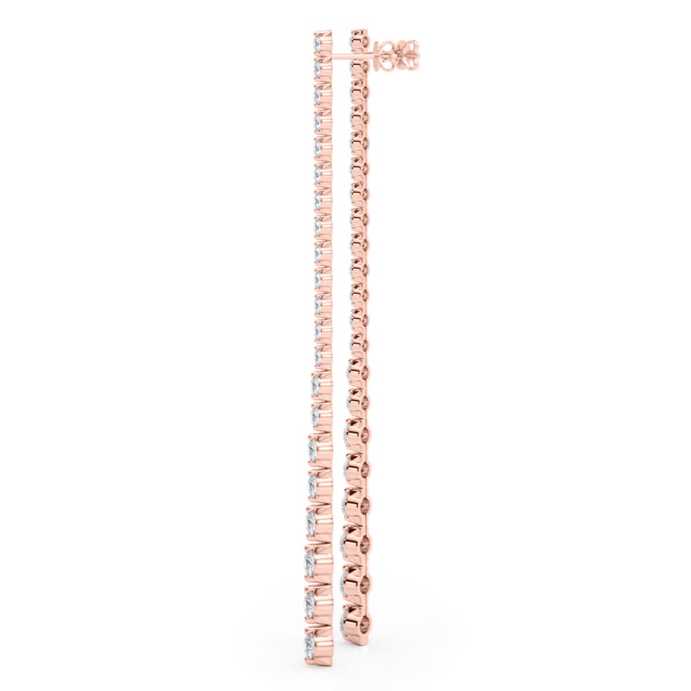 Graduating Drop Earrings (4 1/2 ct. tw.), On hand view in rose gold