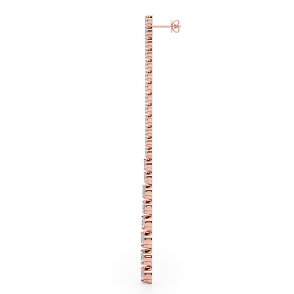 Graduating Drop Earrings (4 1/2 ct. tw.), Side view in rose gold