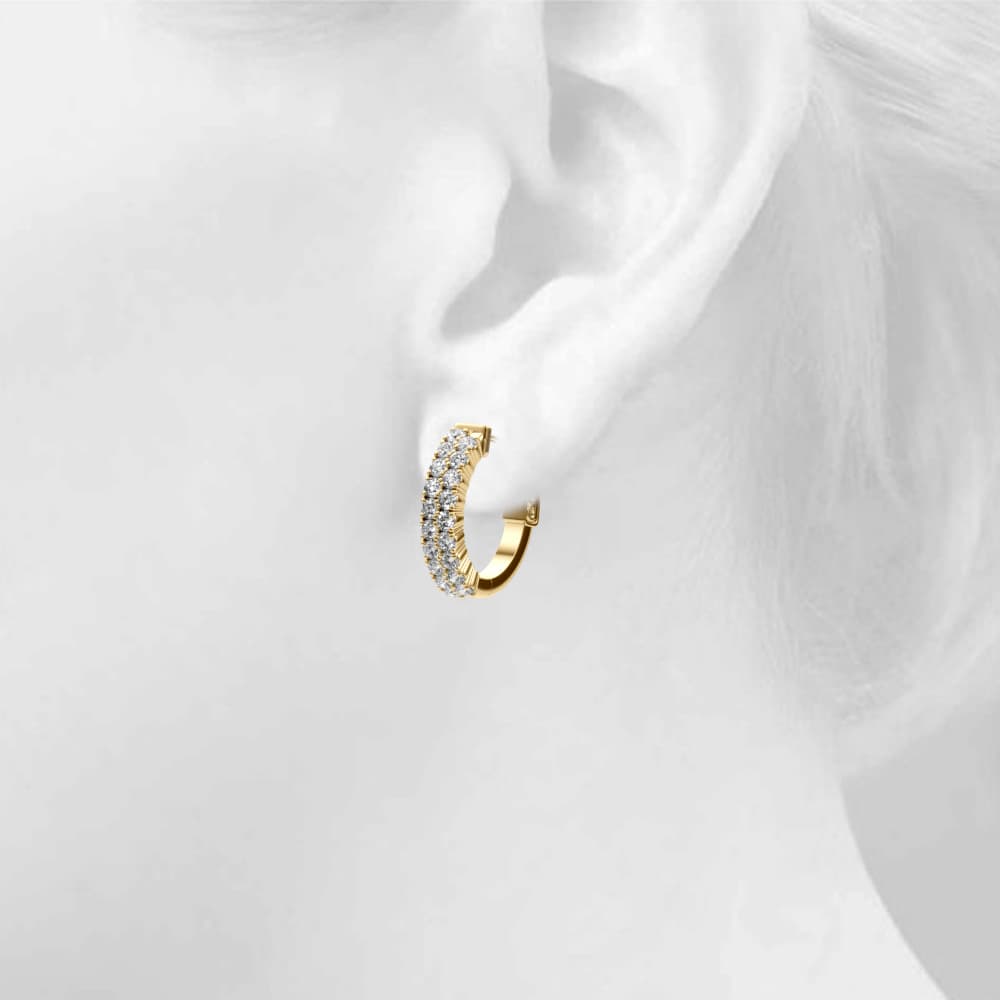 Double Row Hoop Earrings (1 1/8 ct. tw.), Top view in yellow gold
