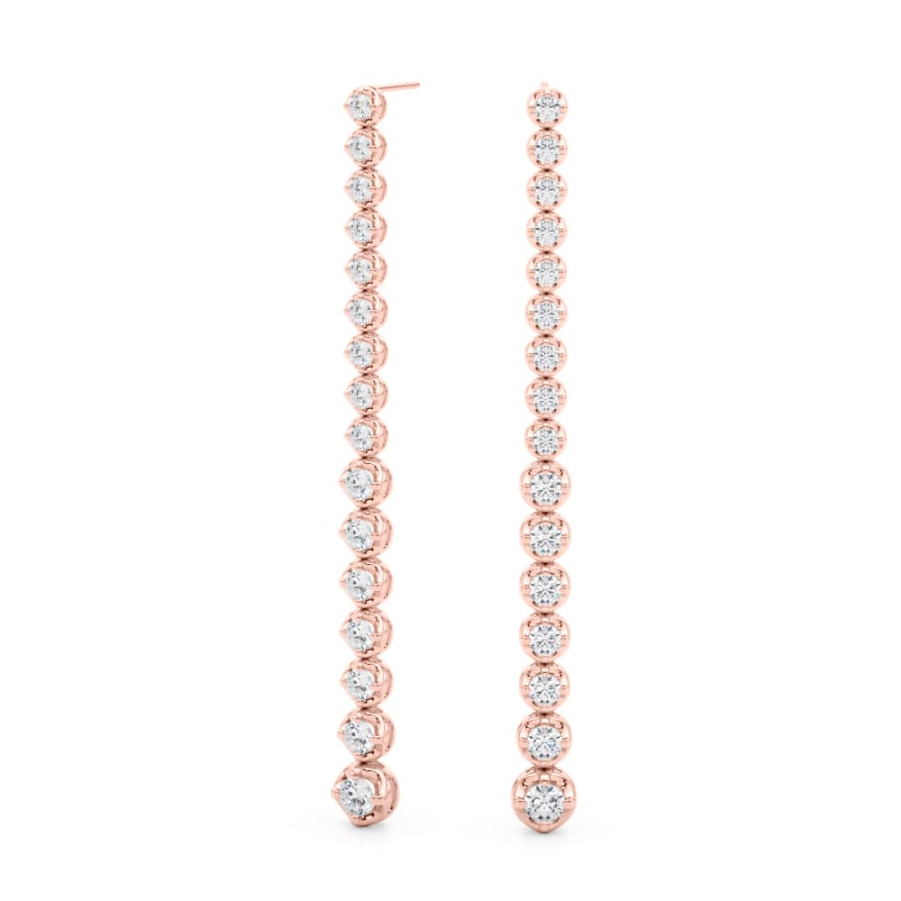 Bezel Set Drop Earrings (3.18 ct. tw.), Angle view in rose gold