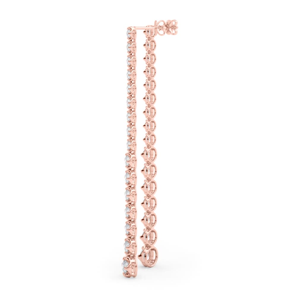 Bezel Set Drop Earrings (3.18 ct. tw.), On hand view in rose gold