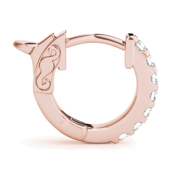 Lab-Grown Diamond Single Row Huggies (0.28 ct. tw.), Side view in rose gold