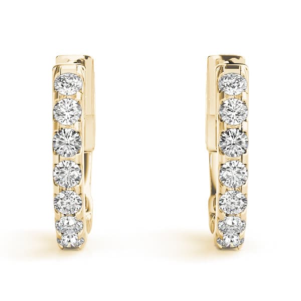 Lab-Grown Diamond Single Row Huggies (0.28 ct. tw.), Top view in yellow gold
