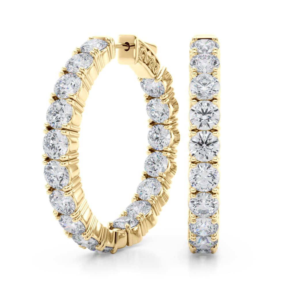 Inside Outside Hoop Earrings (6.8 ct. tw.), Front view in yellow gold
