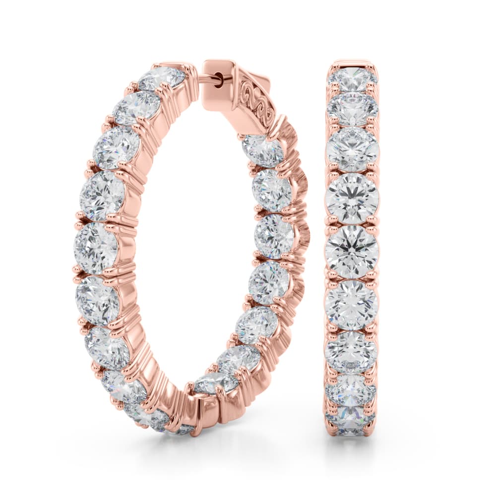 Inside Outside Hoop Earrings (6.8 ct. tw.), Front view in rose gold