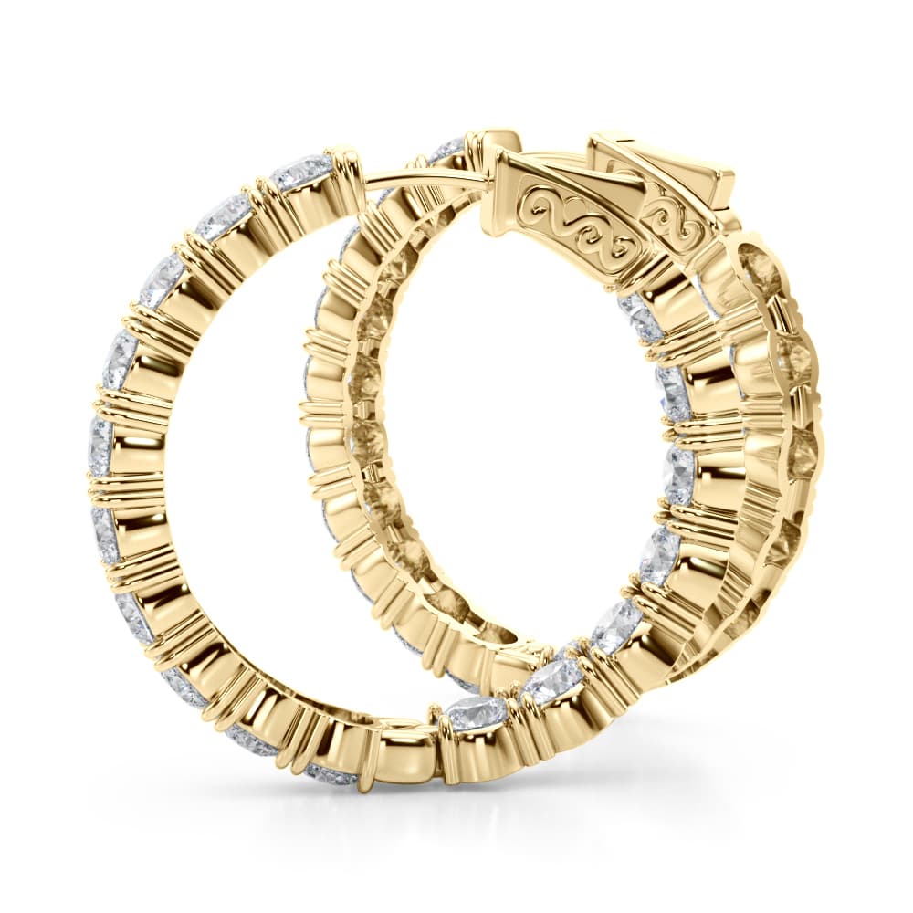 Inside Outside Hoop Earrings (6.8 ct. tw.), Angle view in yellow gold