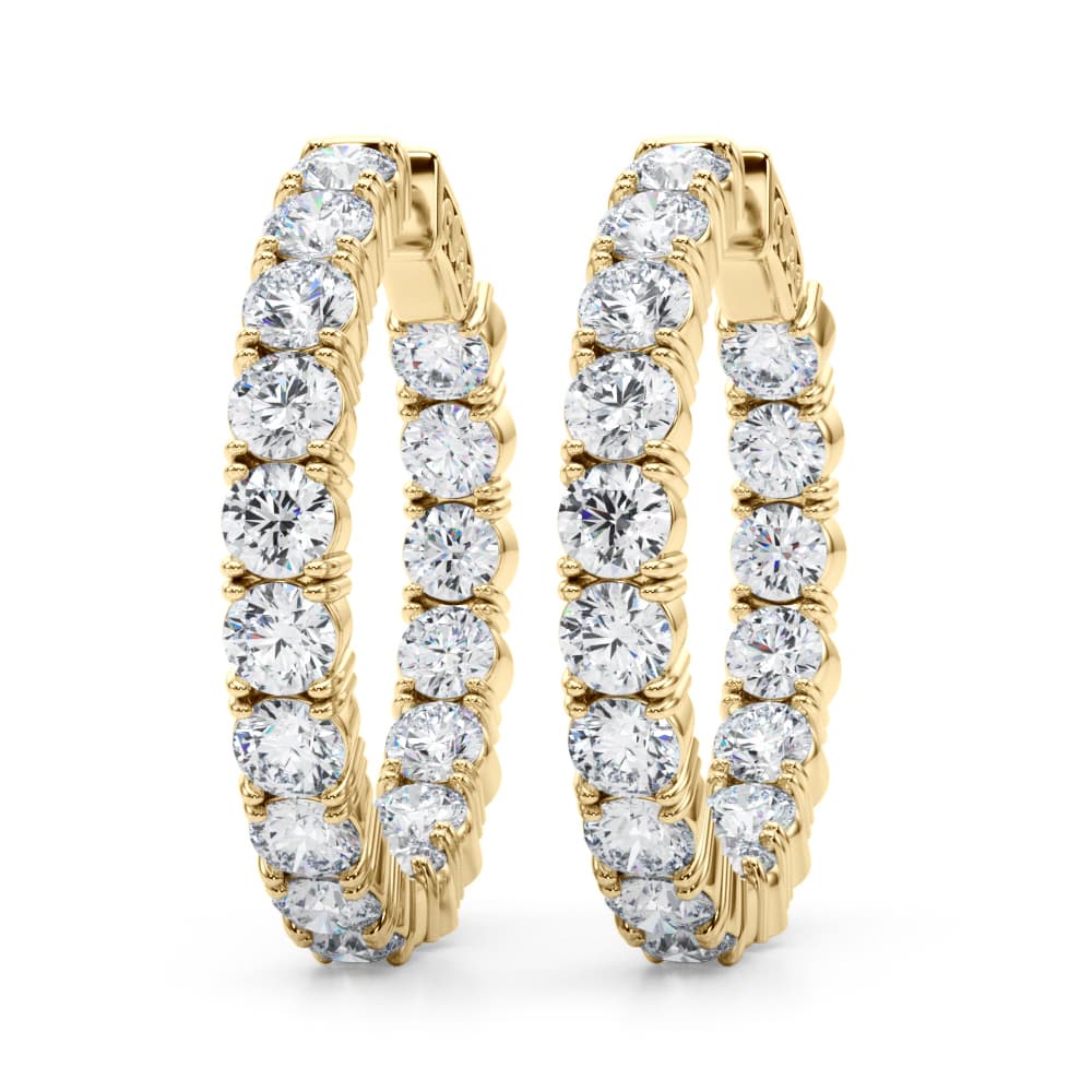 Inside Outside Hoop Earrings (6.8 ct. tw.), On hand view in yellow gold
