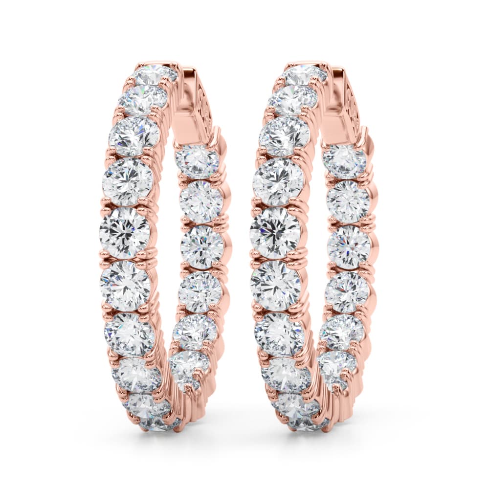 Inside Outside Hoop Earrings (6.8 ct. tw.), On hand view in rose gold