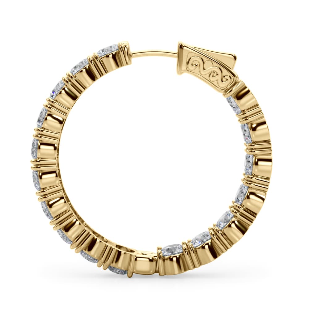 Inside Outside Hoop Earrings (6.8 ct. tw.), Side view in yellow gold