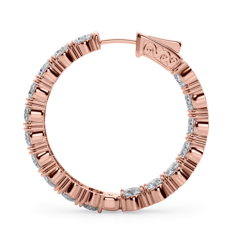 Inside Outside Hoop Earrings (6.8 ct. tw.), Side view in rose gold