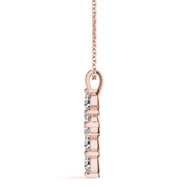 Accented Cross Pendant (0.72 ct. tw.), Side view in rose gold