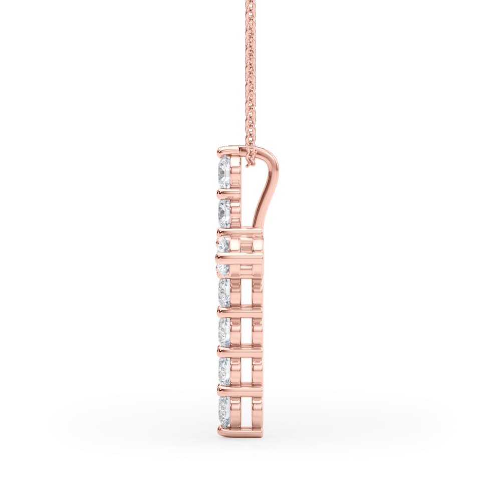 Lab-Grown Diamond Cross Pendant (0.77 ct. tw.), Side view in rose gold