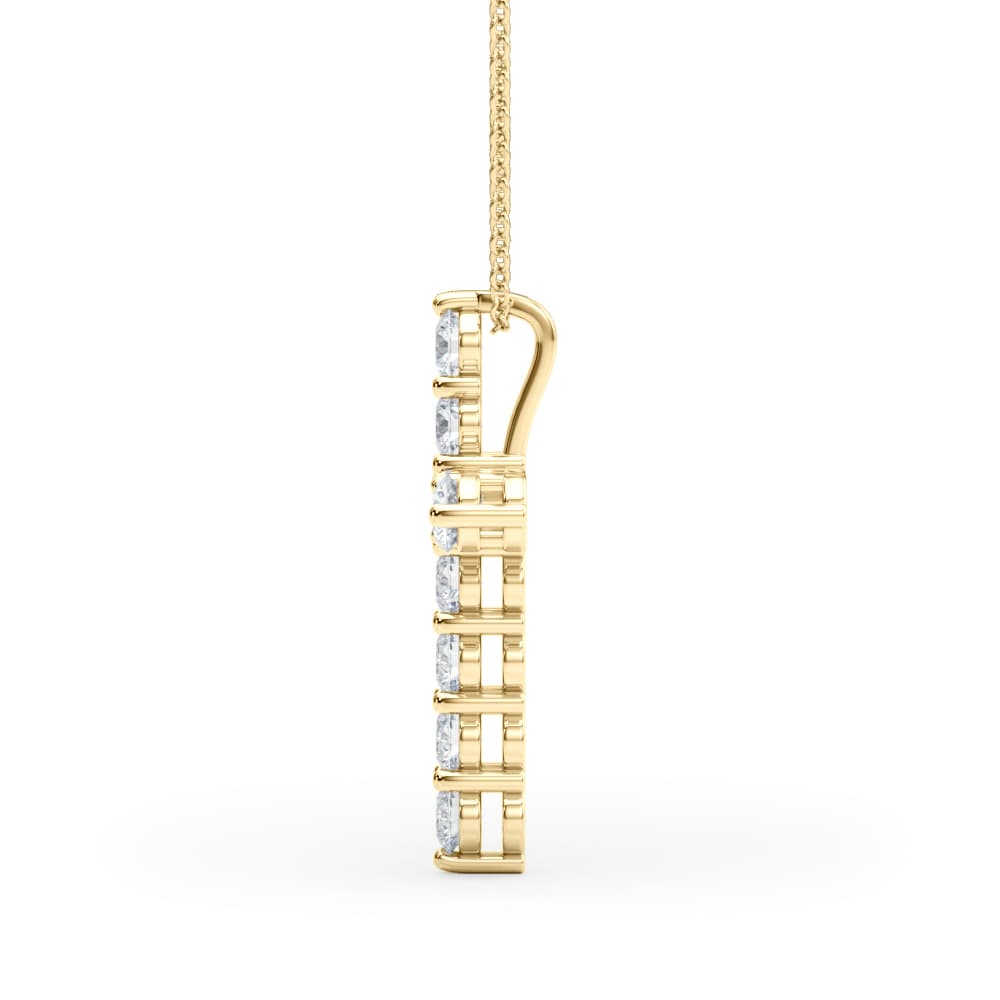 Lab-Grown Diamond Cross Pendant (1 2/3 ct. tw.), Side view in yellow gold