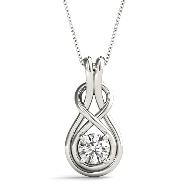 Lab-Grown Diamond Love Knot Pendant — View 1