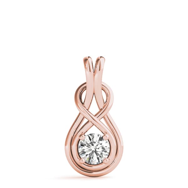 Lab-Grown Diamond Love Knot Pendant (1/2 ct. tw.), On hand view in rose gold