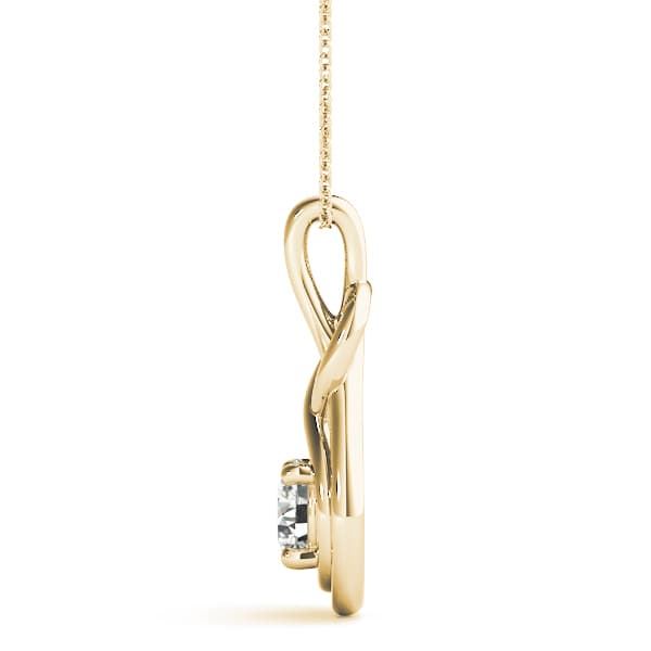 Lab-Grown Diamond Love Knot Pendant (1/2 ct. tw.), Side view in yellow gold