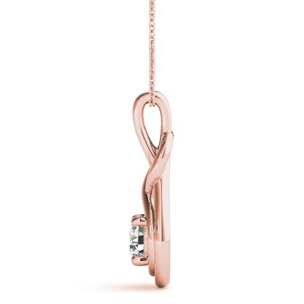 Lab-Grown Diamond Love Knot Pendant (1/2 ct. tw.), Side view in rose gold