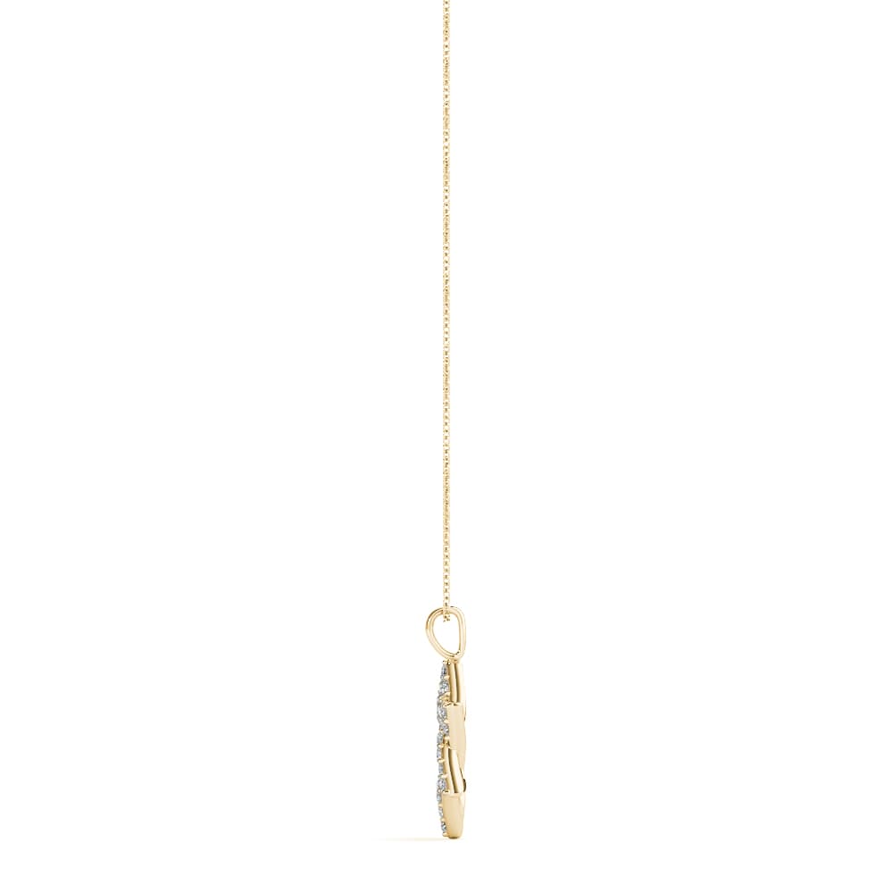 Lab-Grown Diamond Star of David Pendant with Chain (5/8 ct. tw.), Side view in yellow gold