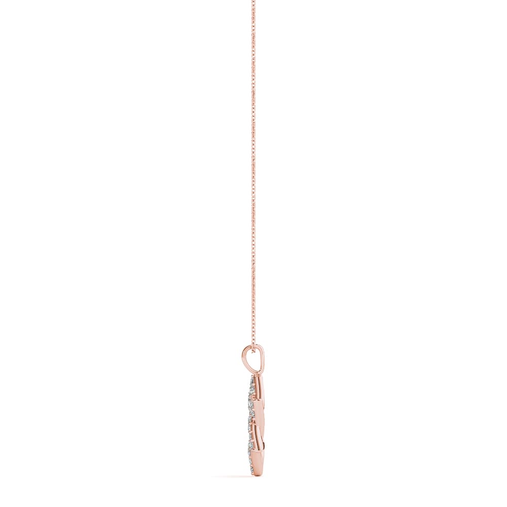 Lab-Grown Diamond Star of David Pendant with Chain (5/8 ct. tw.), Side view in rose gold