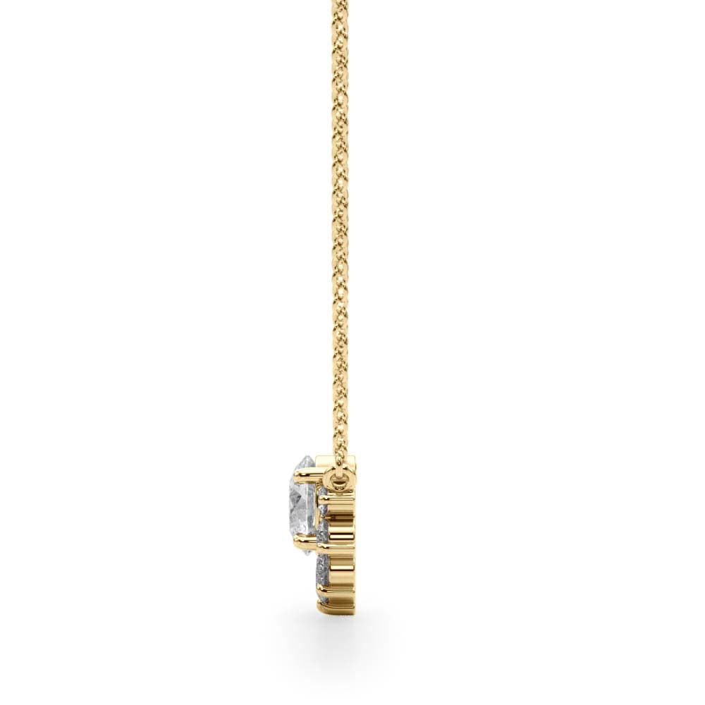 Prong Set Fashion Necklaces (1/8 ct. tw.), Side view in yellow gold