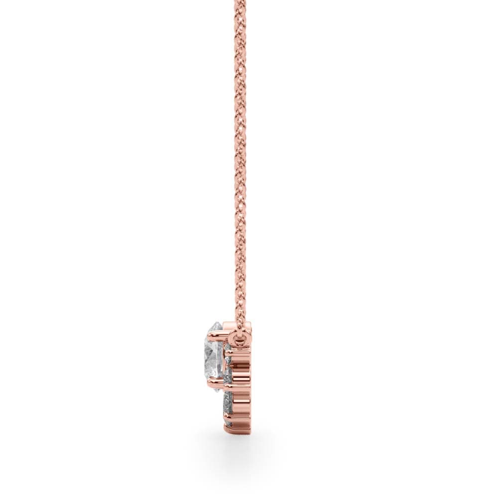Prong Set Fashion Necklaces (1/8 ct. tw.), Side view in rose gold