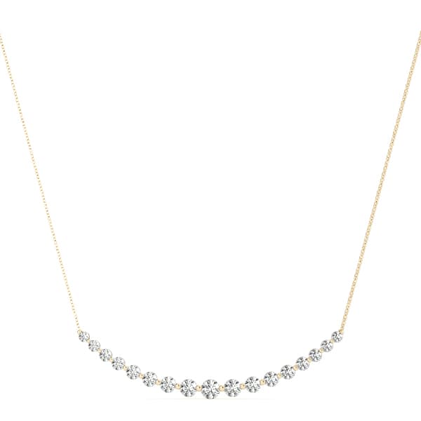 Lab-Grown Diamond Curved Bar Pendant (1.48 ct. tw.), Front view in yellow gold