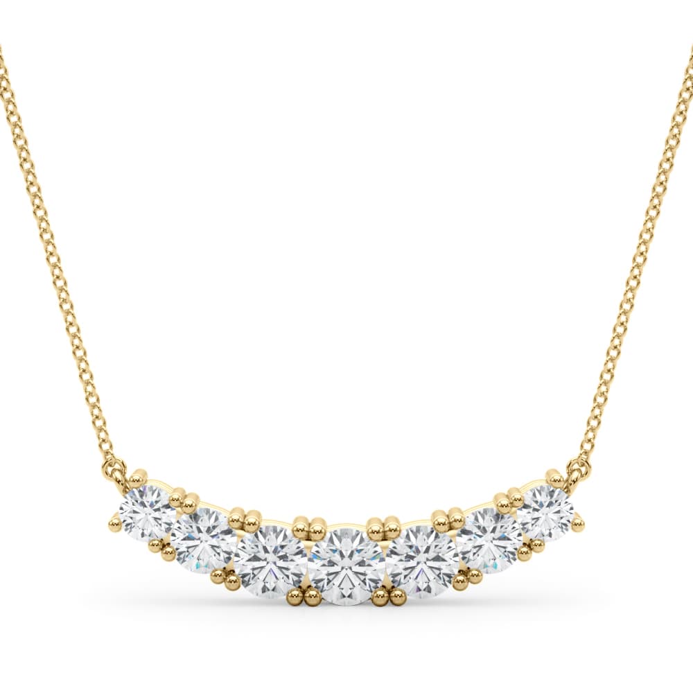 Lab-Grown Diamond Curved Bar Pendant (1 1/3 ct. tw.), Front view in yellow gold